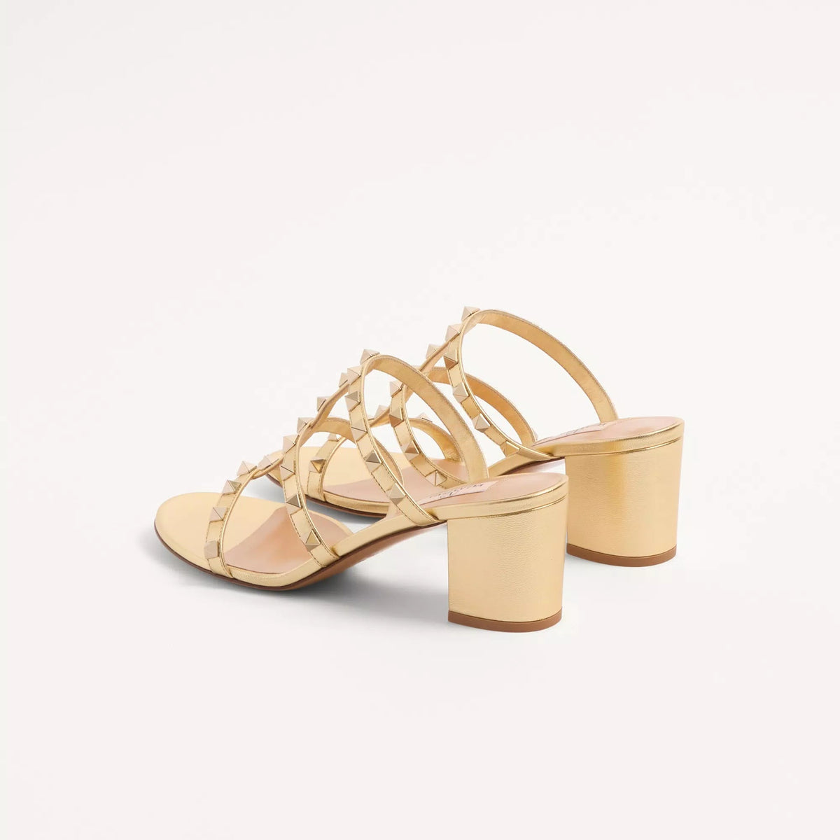 Valentino Rockstud Slide Sandal In Laminated Leather 3