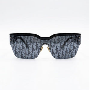 Dior Club Smoke Mirror Logo Shield Sunglasses