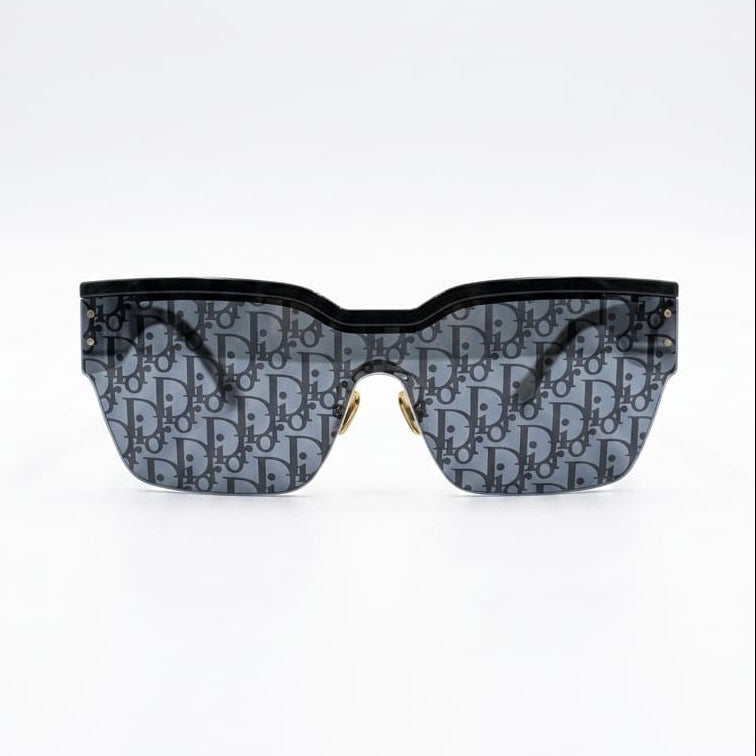 Dior Club Smoke Mirror Logo Shield Sunglasses