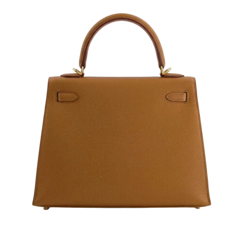Hermès Kelly 25 Brown Epsom Gold Hardware 4