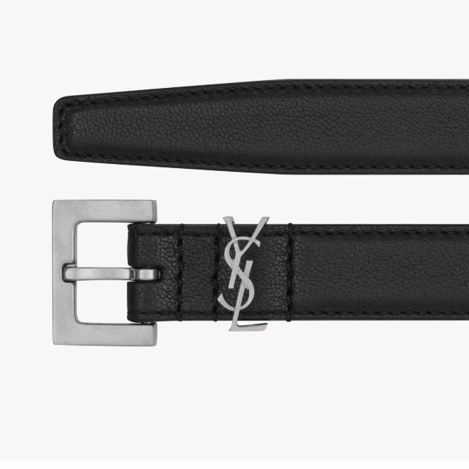 Yves Saint Laurent Thin Belt In Smooth Leather 2
