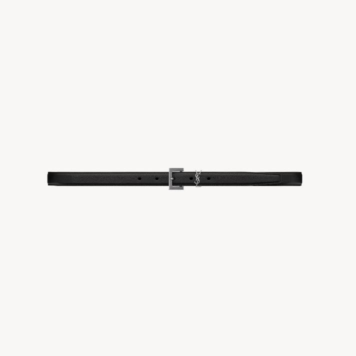 Yves Saint Laurent Thin Belt In Smooth Leather 1