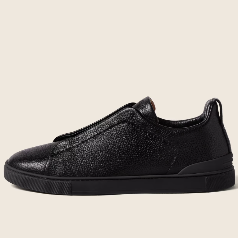 Zegna Black Deerskin Triple Stitch™ Sneakers 2