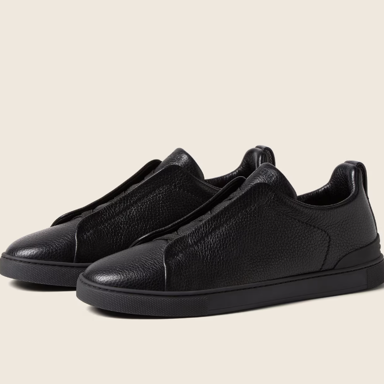 Zegna Black Deerskin Triple Stitch™ Sneakers 1