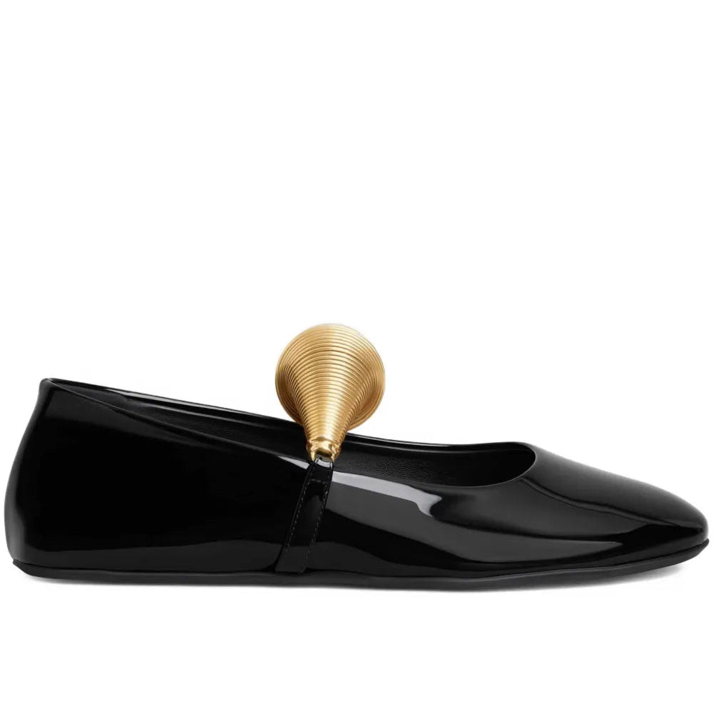 Alaïa Embellished Patent Leather Ballet Flats 2