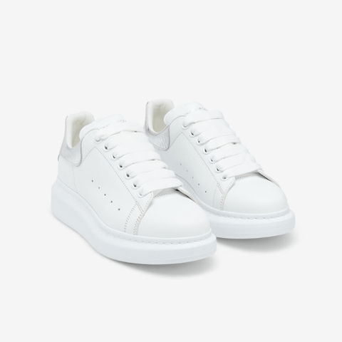 Alexander McQueen Crocodile Back White And Silver - BEAUTY BAR