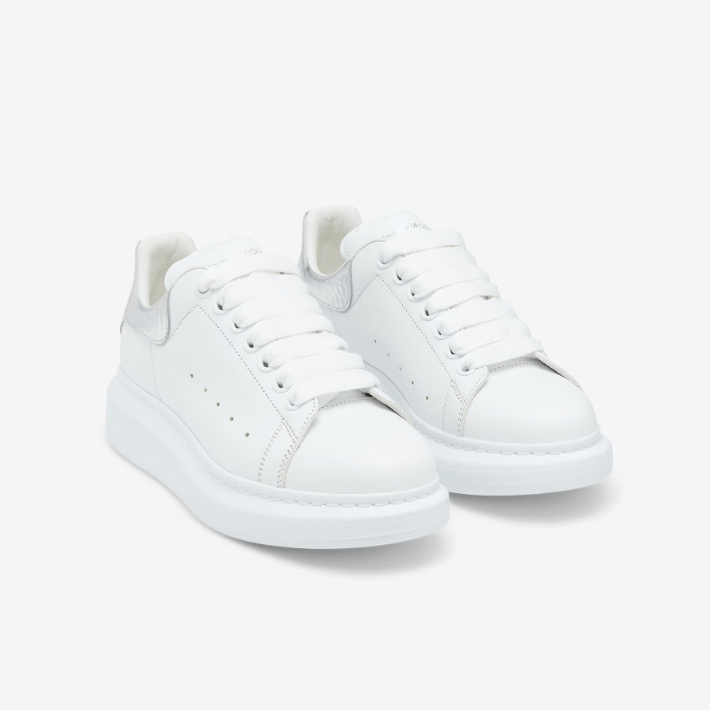 Alexander McQueen Crocodile Back White And Silver 3