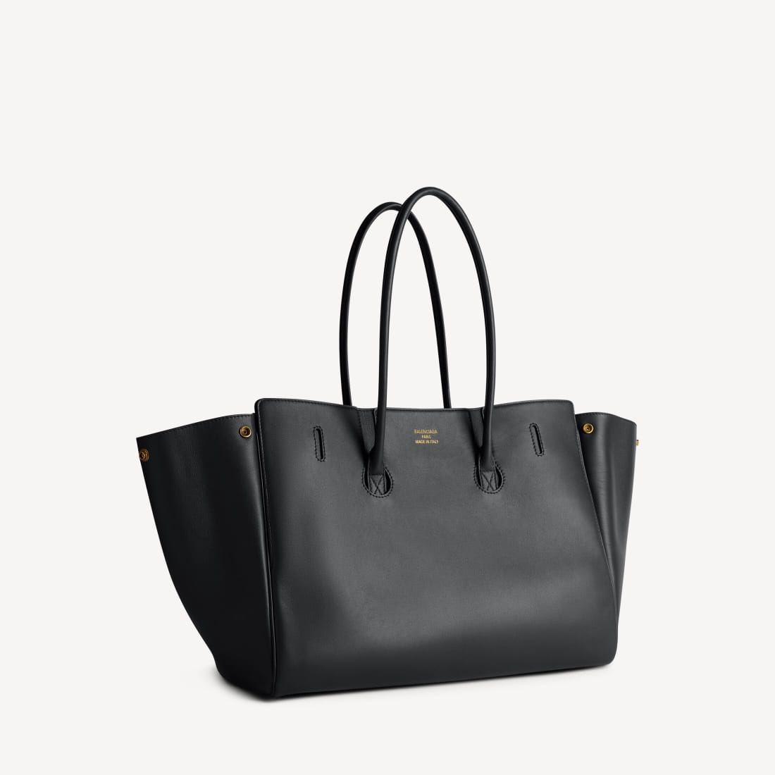 Balenciaga Bel Air Carry All Bag Medium In Black Smooth Calfskin, Aged-Gold Hardware 4