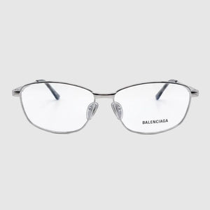 Balenciaga Silver Metal Rectangular Optical Eyeglasses Frame
