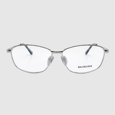 Balenciaga Silver Metal Rectangular Optical Eyeglasses Frame