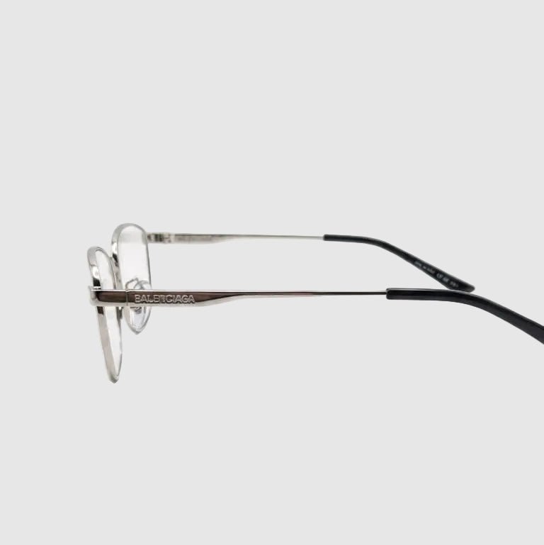Balenciaga Silver Metal Rectangular Optical Eyeglasses Frame 2