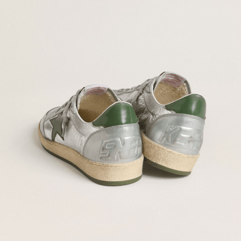 Ball Star In Silver Nylon With Green Leather Star And Heel Tab - BEAUTY BAR