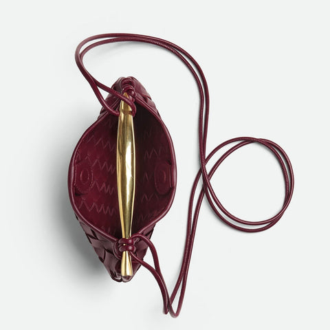 Bottega Baby Sardine Cross Body Bag In Intrecciato Leather With Sculptural Metallic Top Handle - BEAUTY BAR