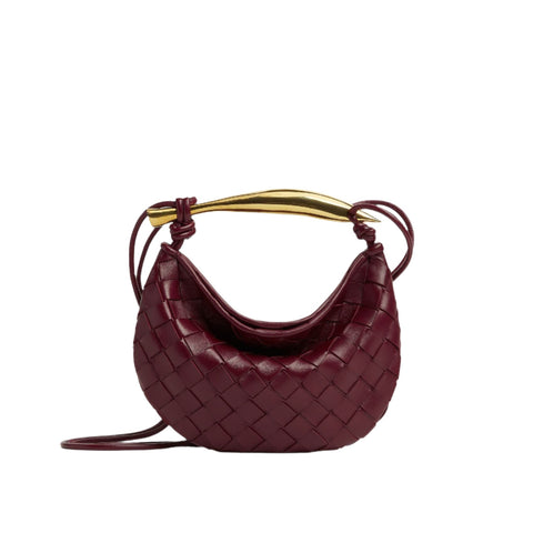 Bottega Baby Sardine Cross Body Bag In Intrecciato Leather With Sculptural Metallic Top Handle - BEAUTY BAR