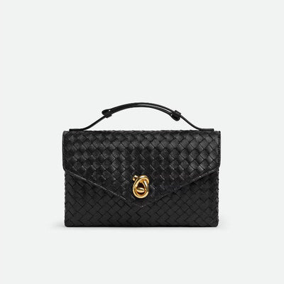Bottega Knot Lock Black Bag