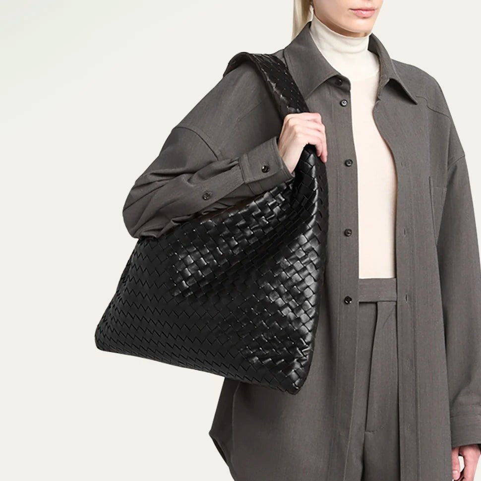 Bottega Large Hop Bag With Intrecciato Leather 3