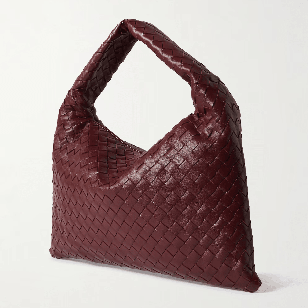 Bottega Small Veneta Hop Burgundy Leather Bag 3
