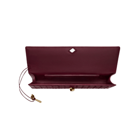 Bottega Veneta Andiamo Clutch – Barolo Intrecciato Leather With Brass Detail Quiet Luxury Redefined - BEAUTY BAR