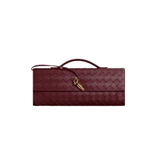 Bottega Veneta Andiamo Clutch – Barolo Intrecciato Leather With Brass