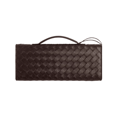 Bottega Veneta Andiamo Clutch Fondant Brown Leather with Knotted Strap Refined Italian Craftsmanship - BEAUTY BAR