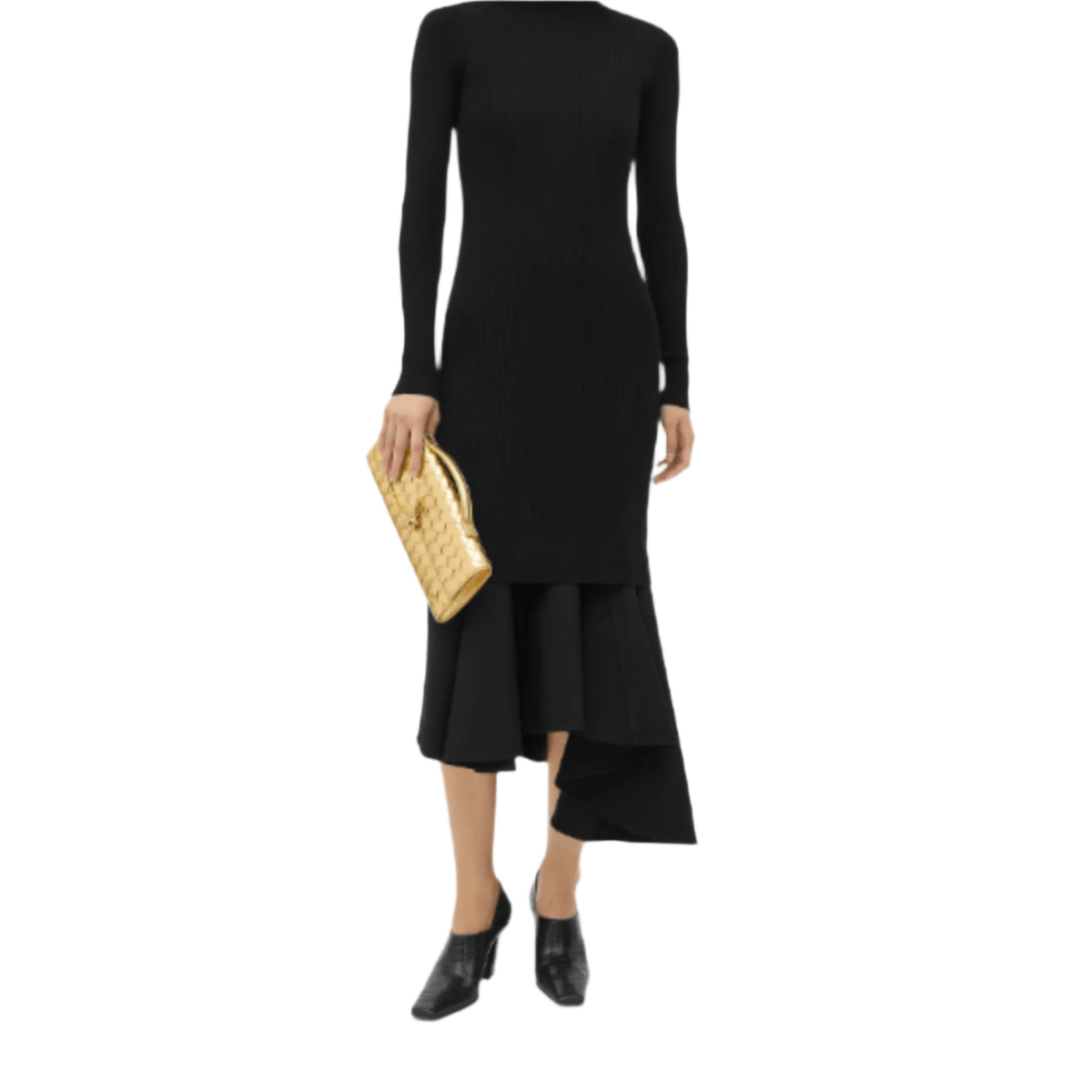 Bottega Veneta Andiamo Clutch Metallic Gold Leather With Knotted Strap 5