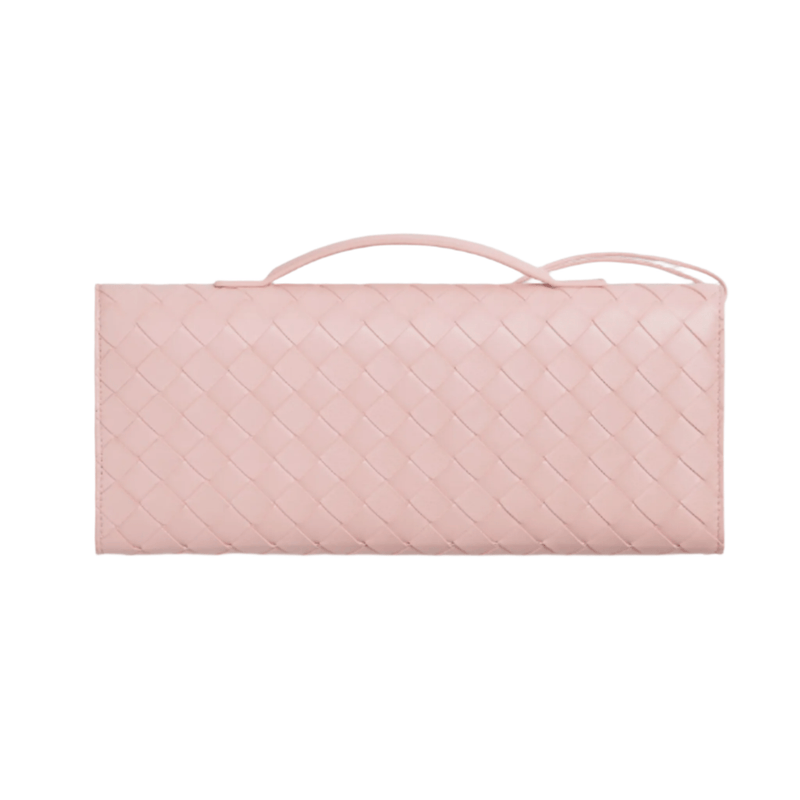 Bottega Veneta Andiamo Clutch Rose Pink Leather with Knotted Strap Feminine Italian Elegance 3