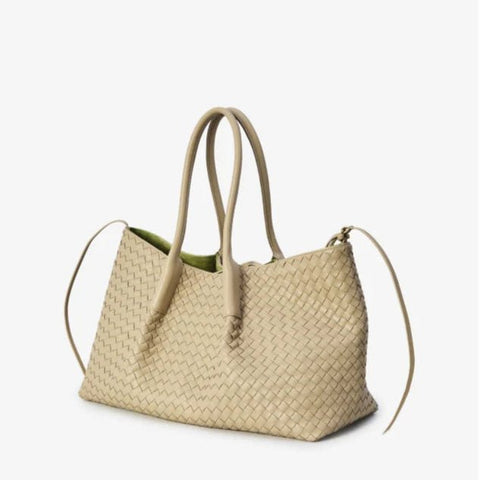 Bottega Veneta Beige Leather Bag Timeless Italian Craftsmanship Elegant Neutral Essential - BEAUTY BAR
