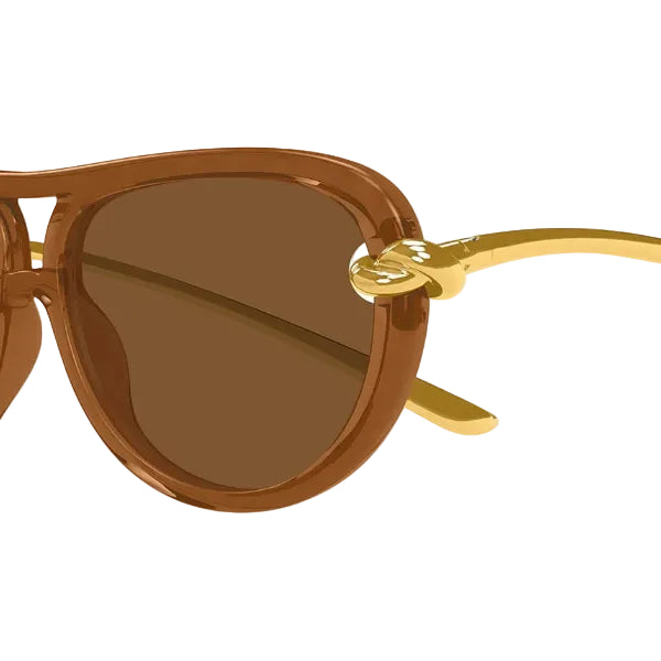Bottega Veneta Classic Aviator Sunglasses - Transparent Brown 2