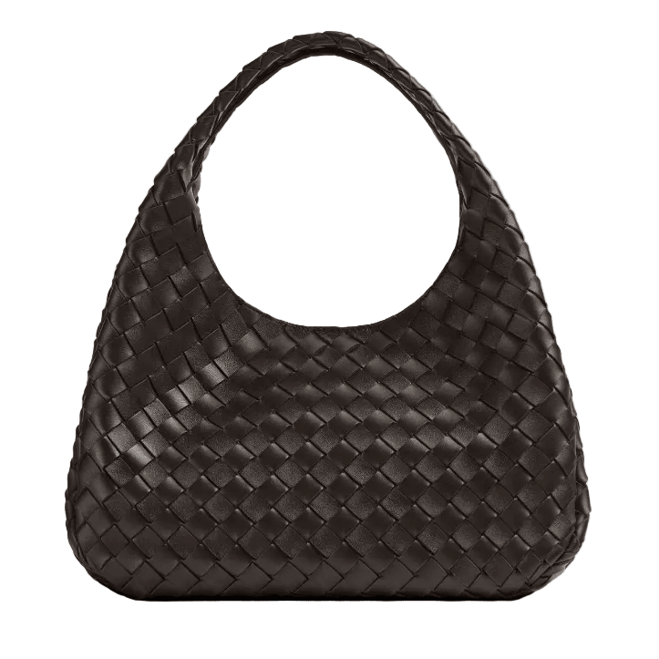 Bottega Veneta Campana Intrecciato Leather Shoulder Bag Medium