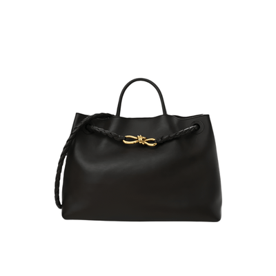 Bottega Veneta Ciao Ciao Top Handle Bag - Black Leather With Gold Hardware Modern Italian Elegance - BEAUTY BAR