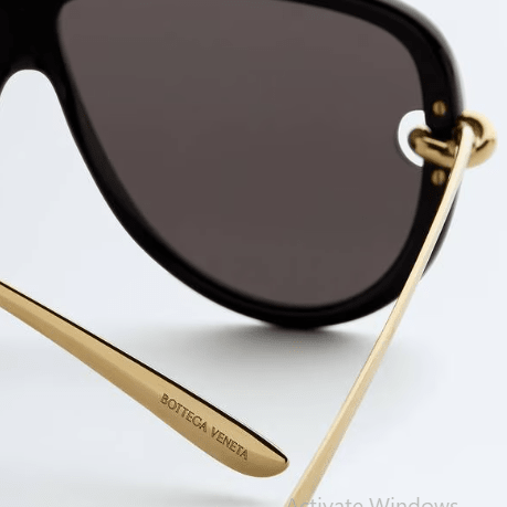 Bottega Veneta Classic Aviator Sunglasses With Gold Ribbon Detail 2