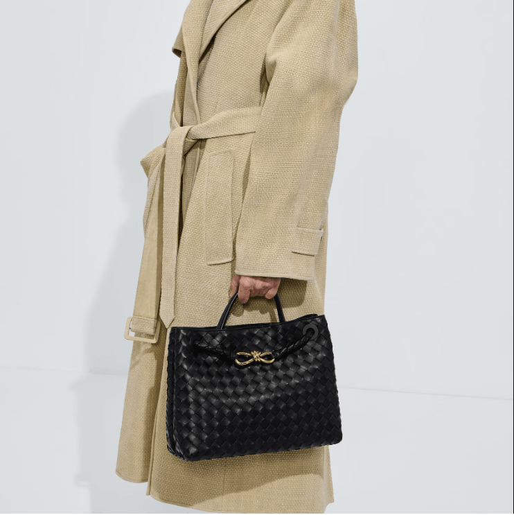 Bottega Veneta Medium Andiamo Crossbody Bag in Intrecciato Leather Black 3