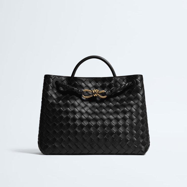 Bottega Veneta Medium Andiamo Crossbody Bag in Intrecciato Leather Black 1