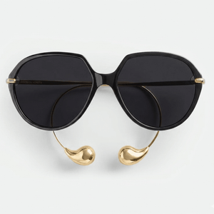 Bottega Veneta Oversized Sunglasses With Iconic Gold Drop Charm