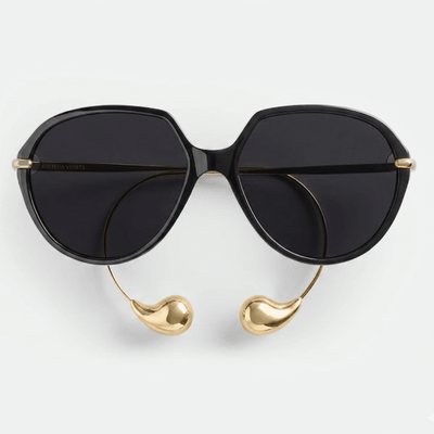 Bottega Veneta Oversized Sunglasses With Iconic Gold Drop Charm
