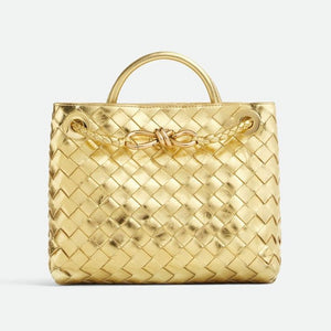 Bottega Veneta Small Andiamo Gold Leather Bag