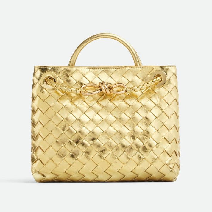 Bottega Veneta Small Andiamo Gold Leather Bag