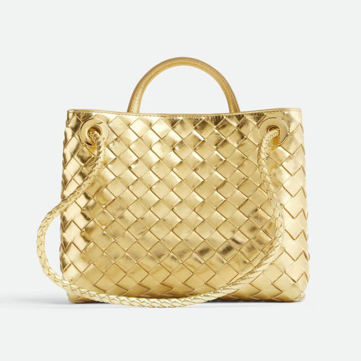 Bottega Veneta Small Andiamo Gold Leather Bag 2