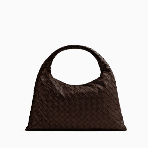 Bottega Veneta Small Hop Hobo Bag In Intrecciato Leather Brown 2