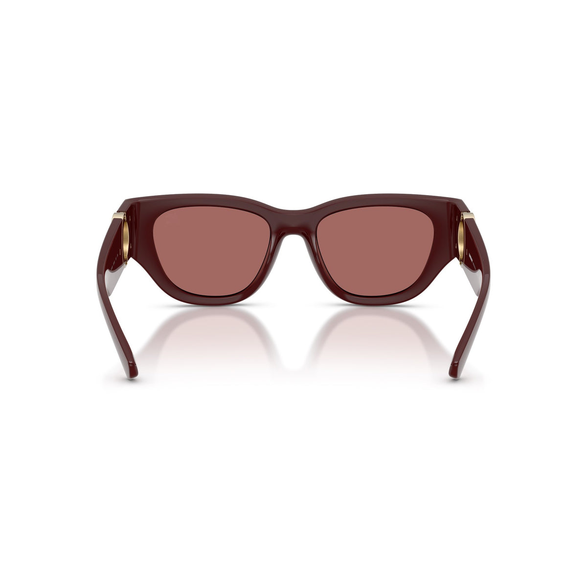 Burberry Burgundy Wide-Frame Sunglasses With Gold Accent Details 2