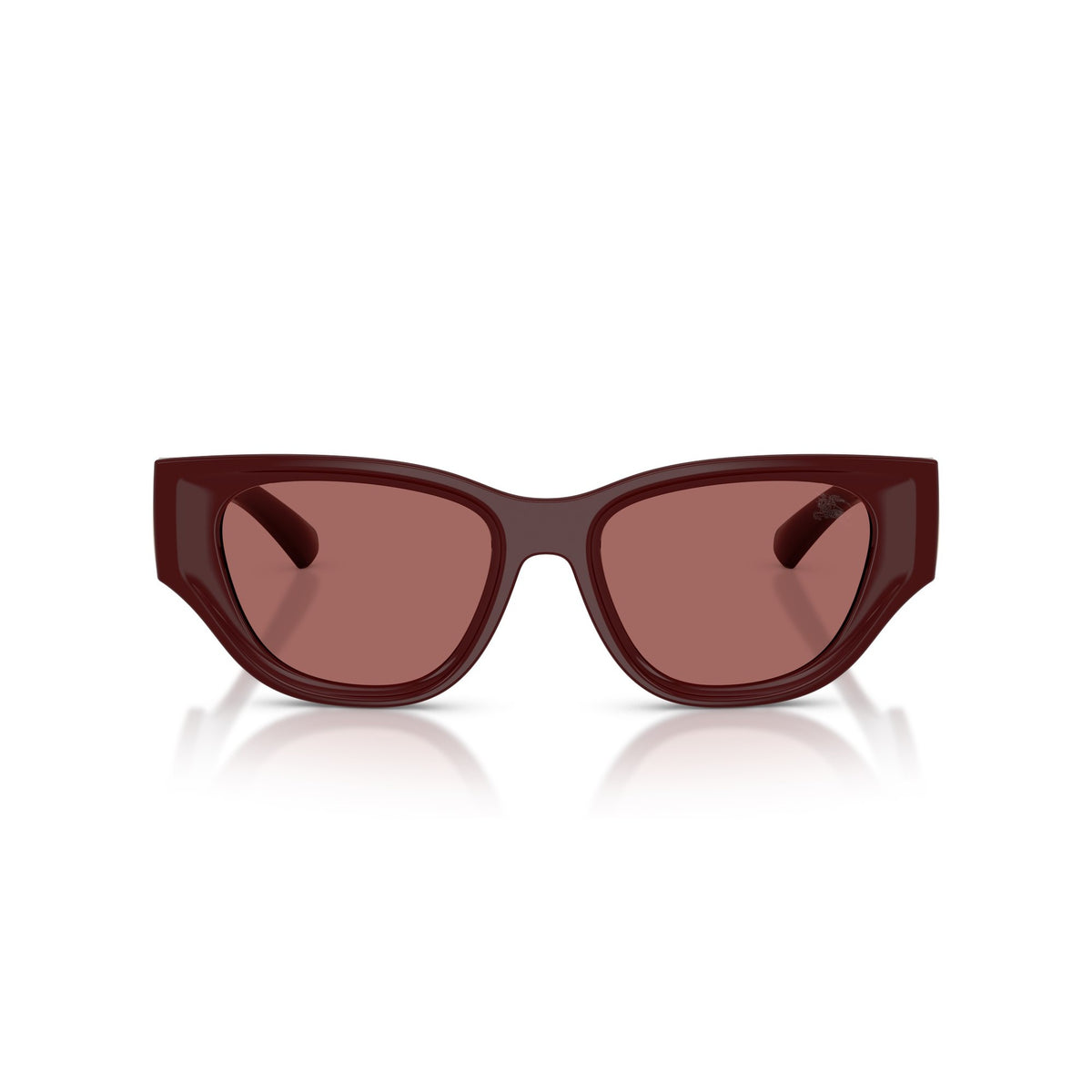 Burberry Burgundy Wide-Frame Sunglasses With Gold Accent Details 3