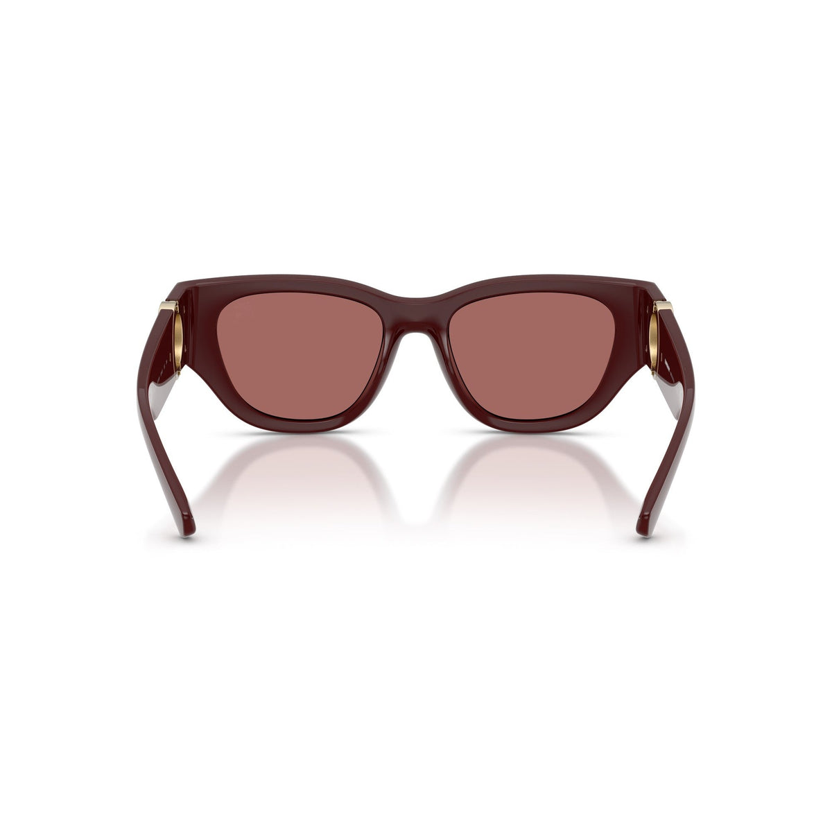Burberry Burgundy Wide-Frame Sunglasses With Gold Accent Details 2