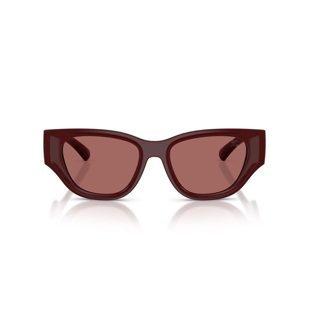 Burberry Burgundy Wide-Frame Sunglasses With Gold Accent Details 3