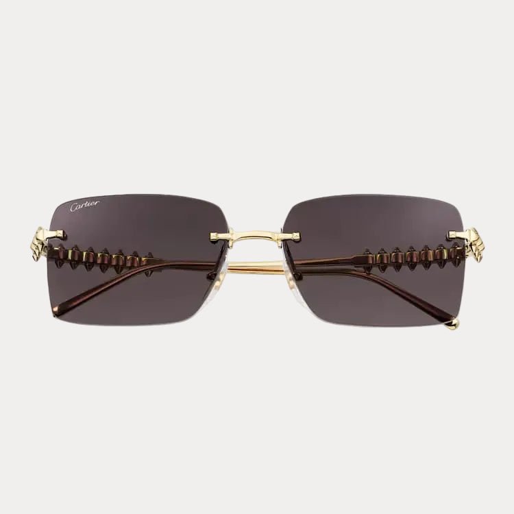 Cartier Luxury Rimless Square Sunglasses With Lconic Clash Studs 2