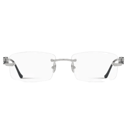 Cartier Panthère De Cartier Rectangle Eyeglasses Silver 2
