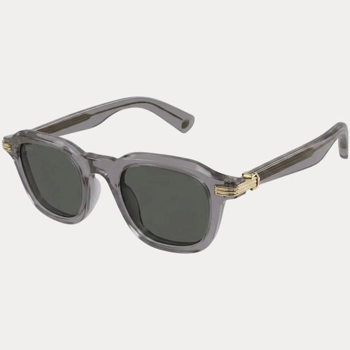 Cartier Transparent Grey Square Sunglasses With Gold Details - BEAUTY BAR