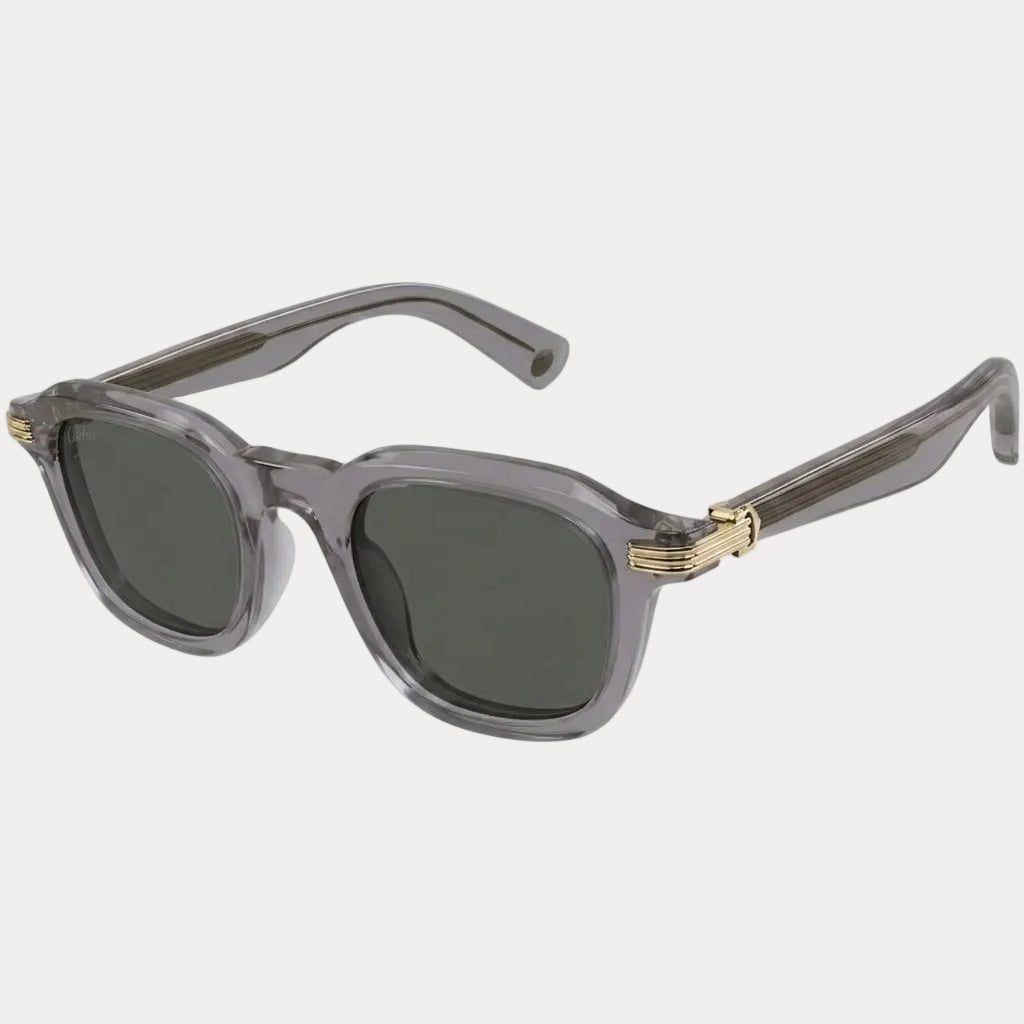 Cartier Transparent Grey Square Sunglasses With Gold Details 1