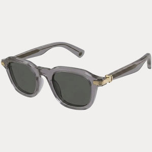 Cartier Transparent Grey Square Sunglasses With Gold Details