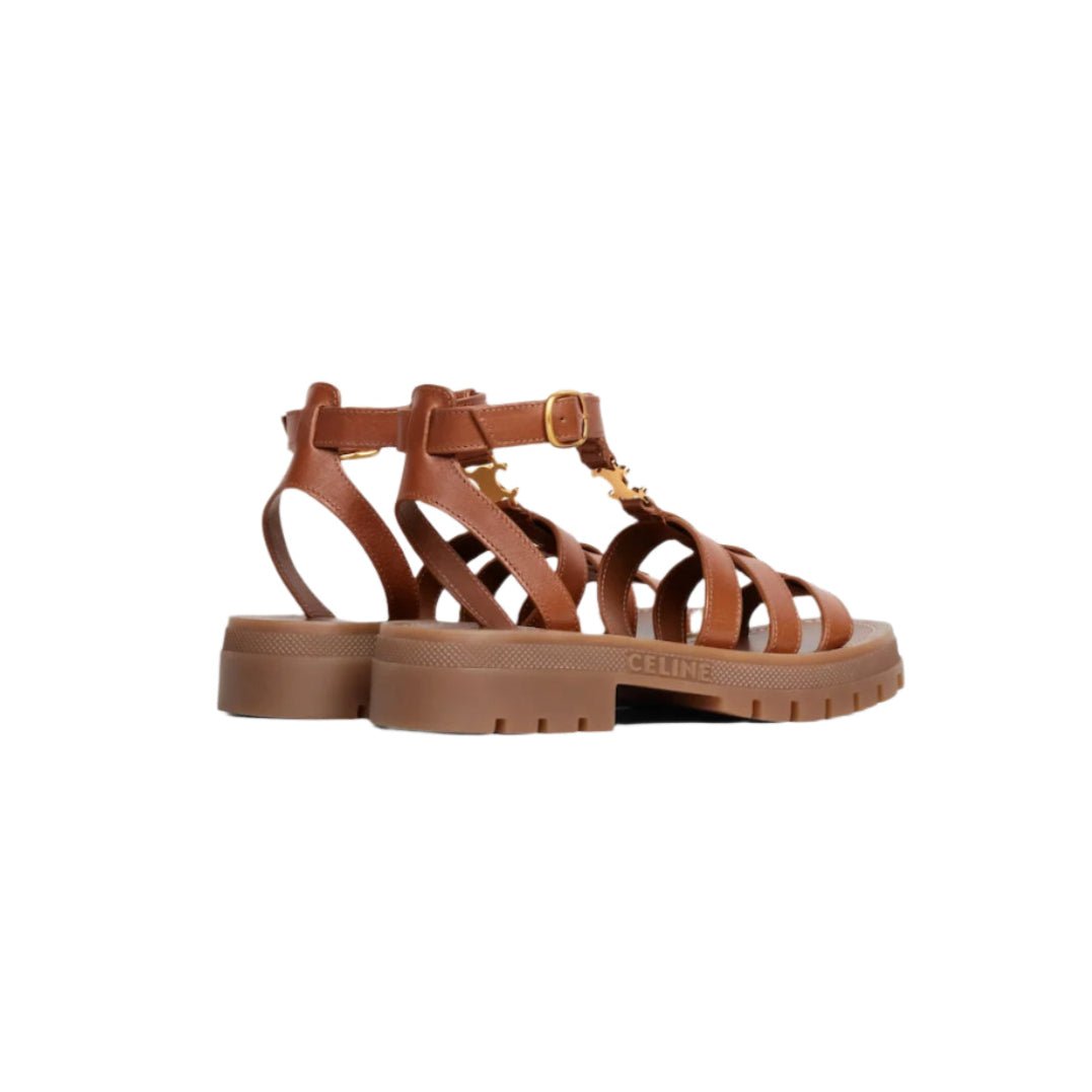 Celine Clea Triumph Gladiator Calfskin Sandals - Vegan Tan 4