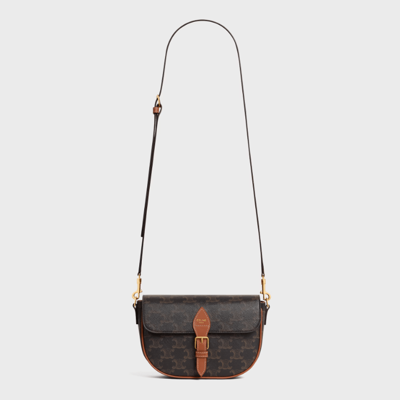 Celine Folco Shoulder Bag in Triomphe Canvas 5